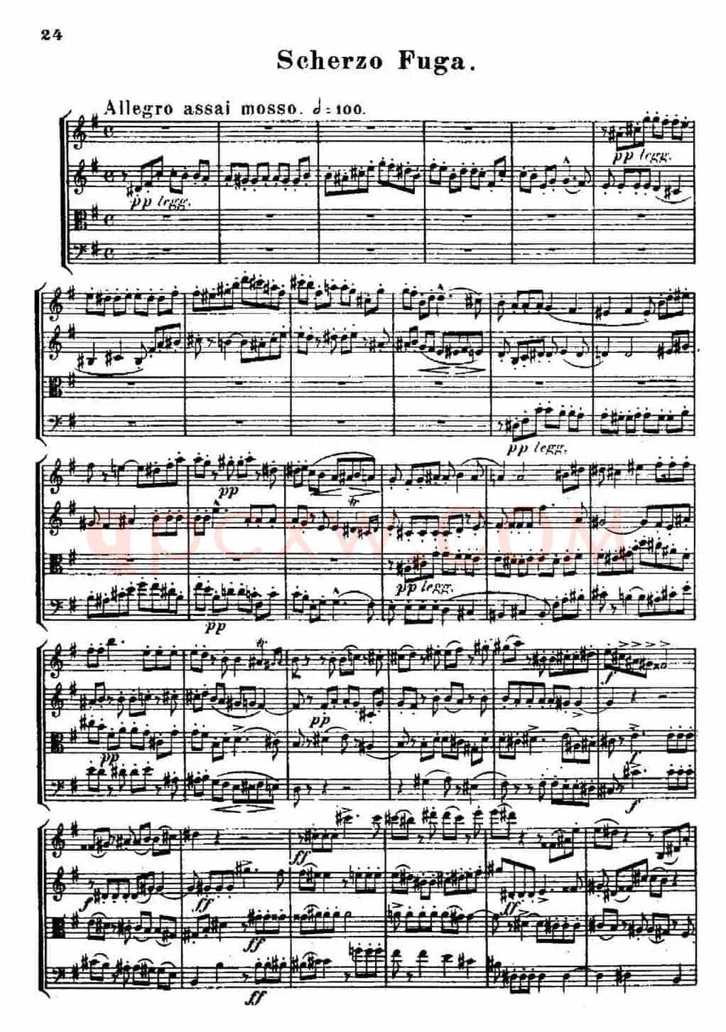 STREICHOUARTETT（E小调弦乐四重奏、III）