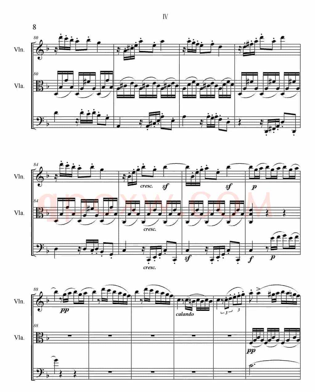 Serenate（String Trio）（D大调弦乐三重奏Op.8,IV）