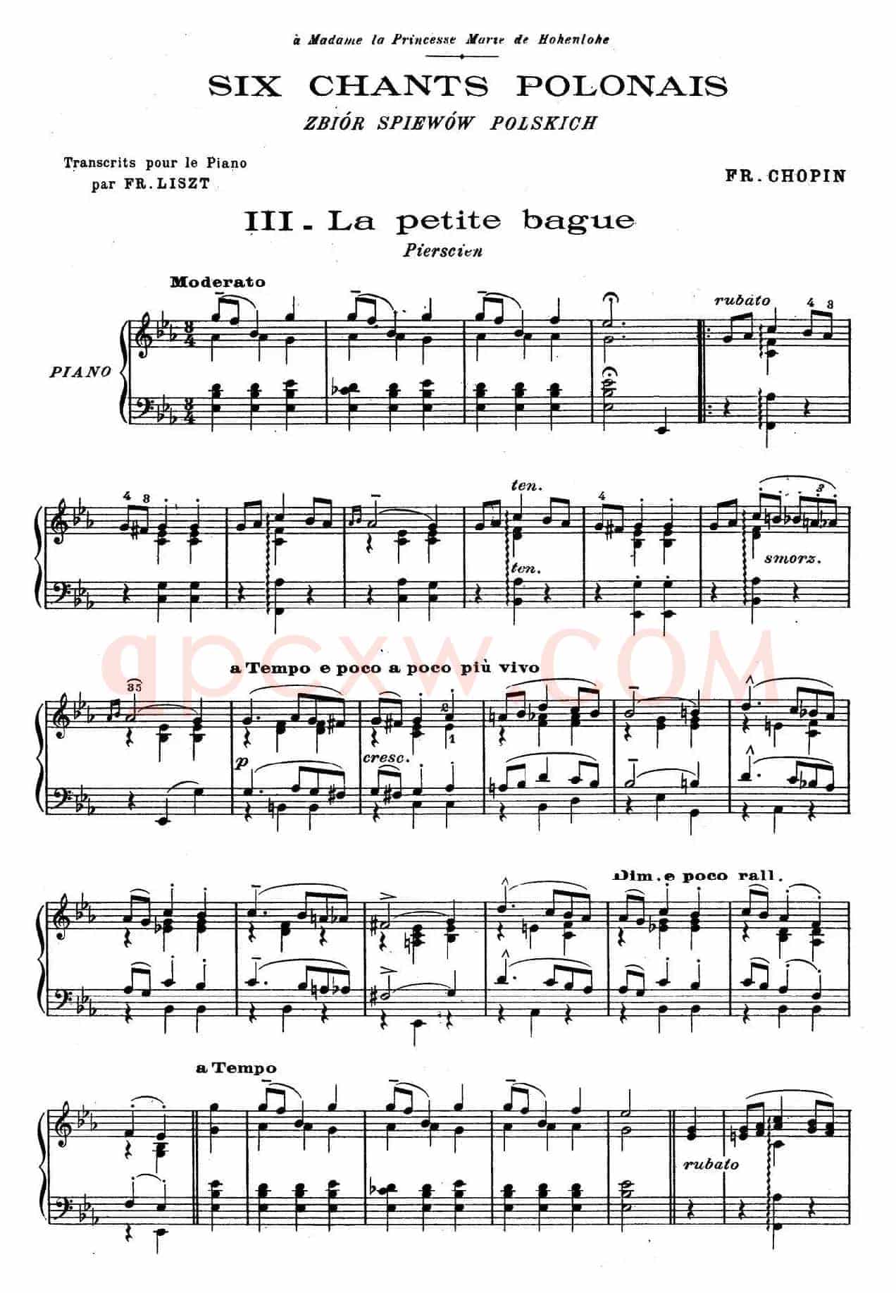 6 Chants Polonais S.480(6首波兰歌曲·Ⅲ)