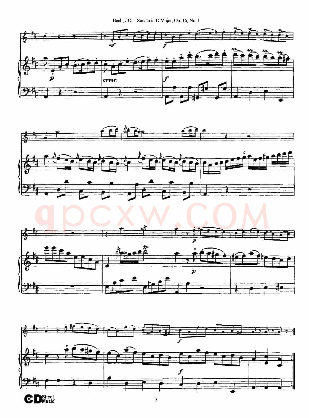 Sonata in D Major,Op.16 No.1（小提琴+钢琴伴奏）