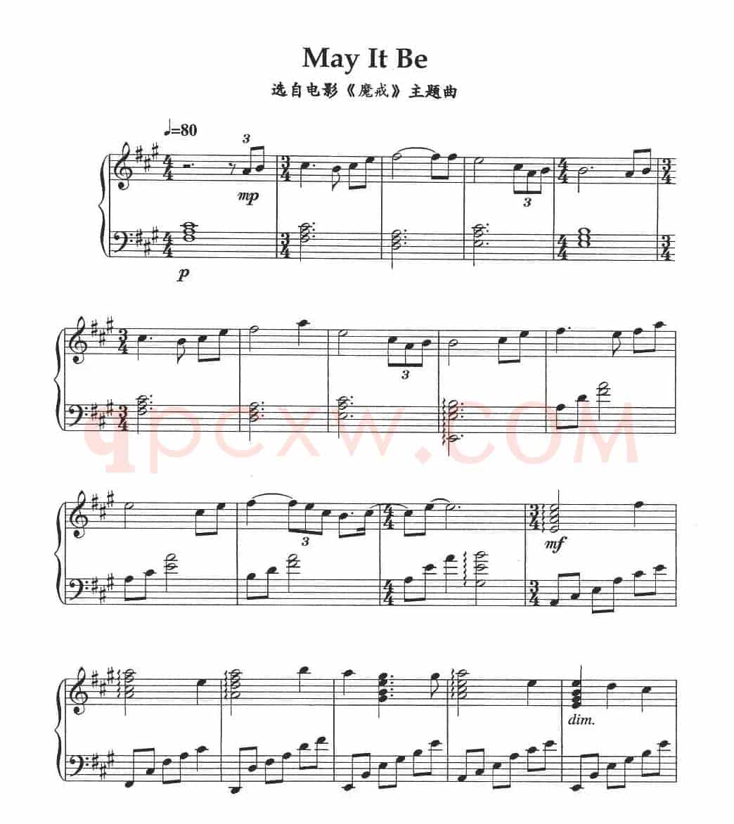 May It Be（电影《魔戒》主题曲）