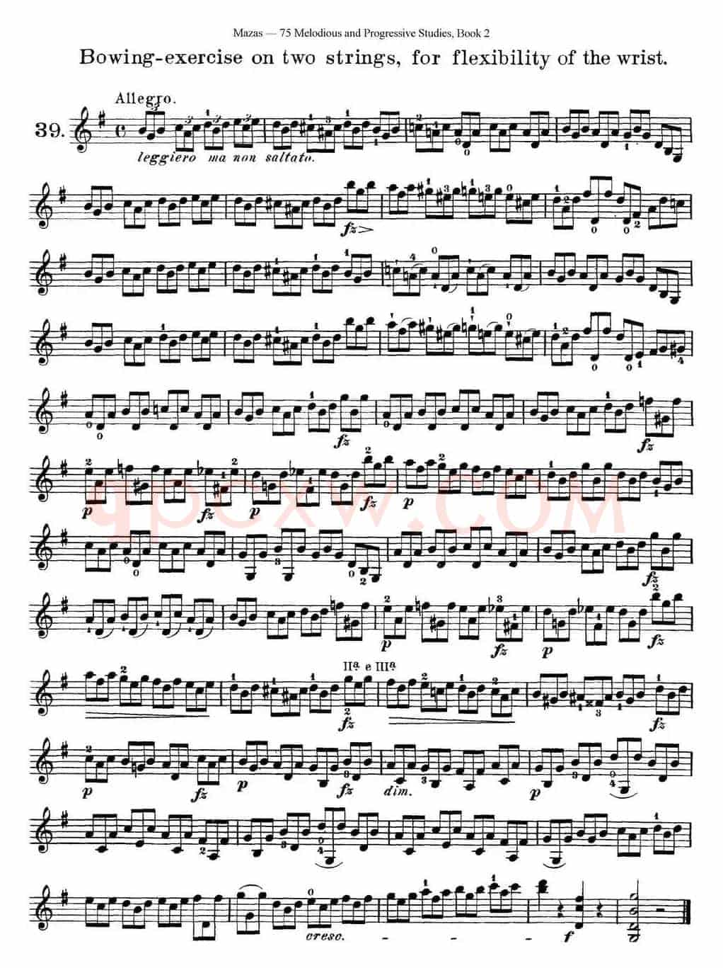 马扎斯小提琴练习曲 Op.36 第二册 华丽练习曲（39）