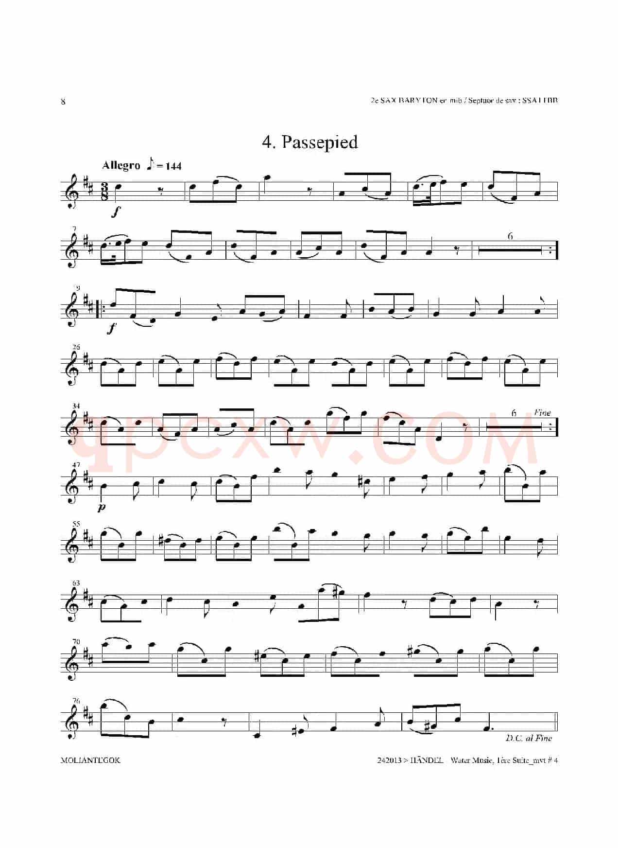 Water Music（HWV.348 No.1）（第二上低音萨克斯）