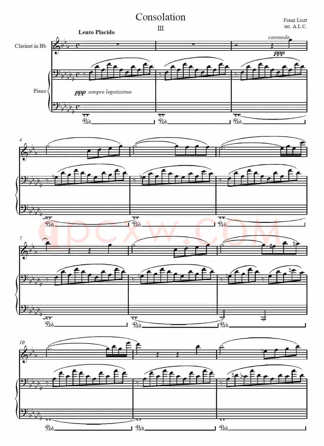 Consolation No.3 （李斯特第三安慰曲）（单簧管+钢琴伴奏）