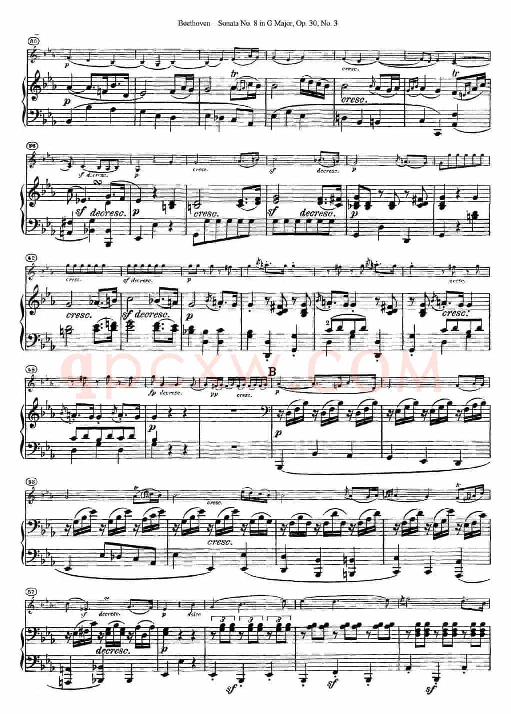 Violin Sonata No.8 in G Major Op.30 No.3（小提琴+钢琴伴奏）