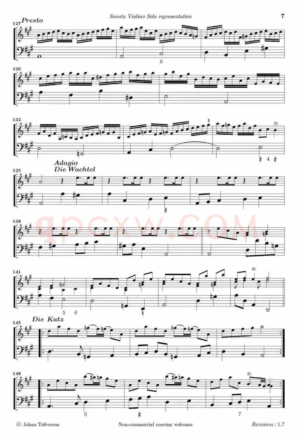 Sonata Violino Solo representativa(Violino+Basso Continuo)