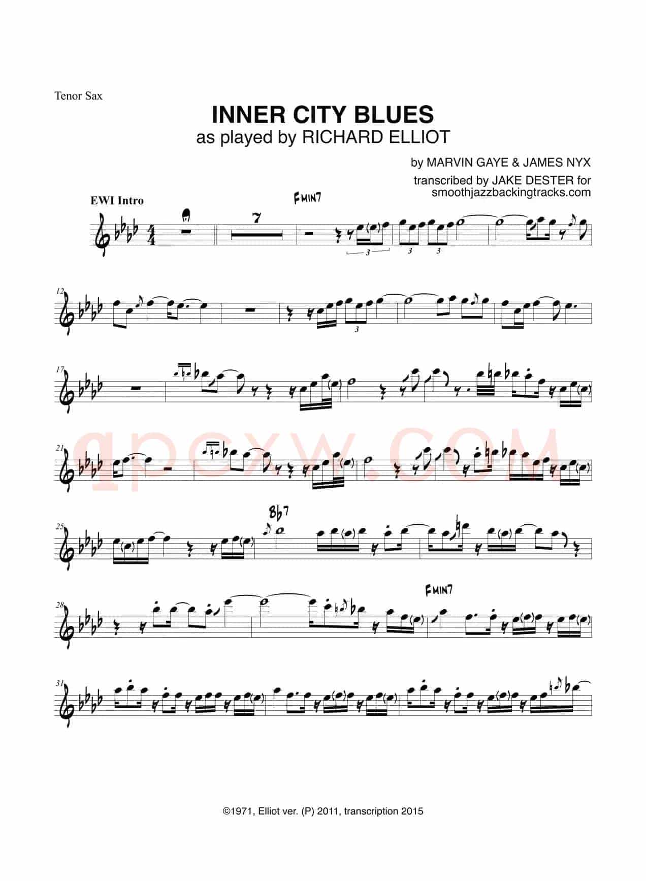 Inner City Blues（次中音萨克斯）
