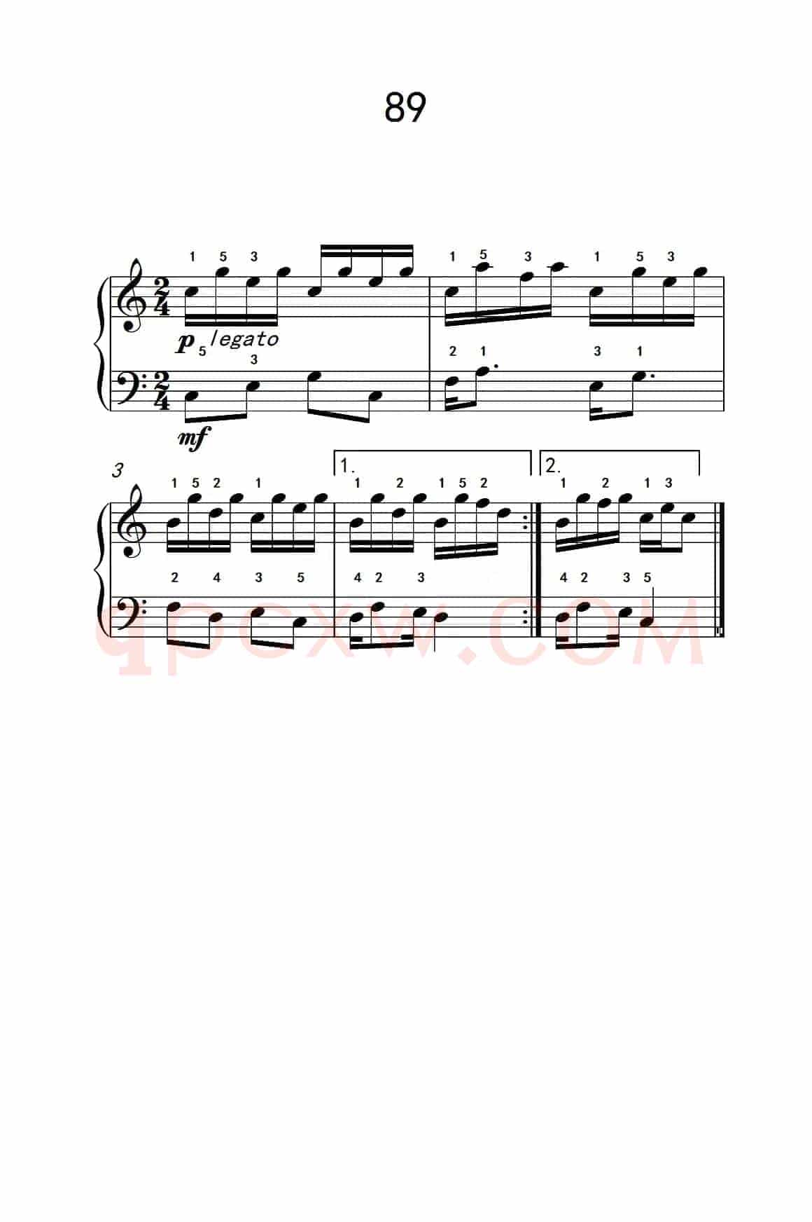 阿尔贝提固定音型伴奏练习 89（儿童钢琴手指练习 2）