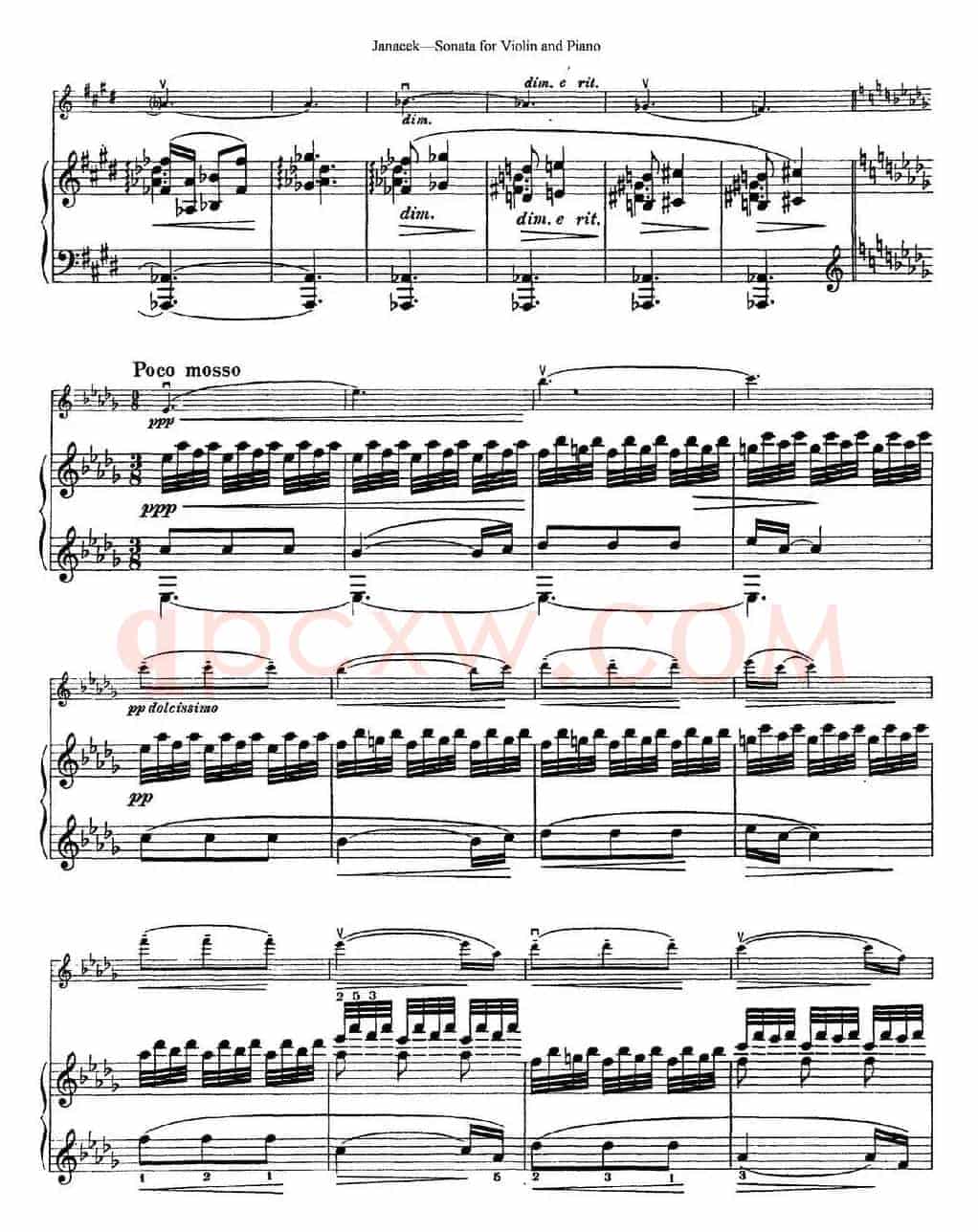 Janacek Sonata for Violin（小提琴+钢琴伴奏）