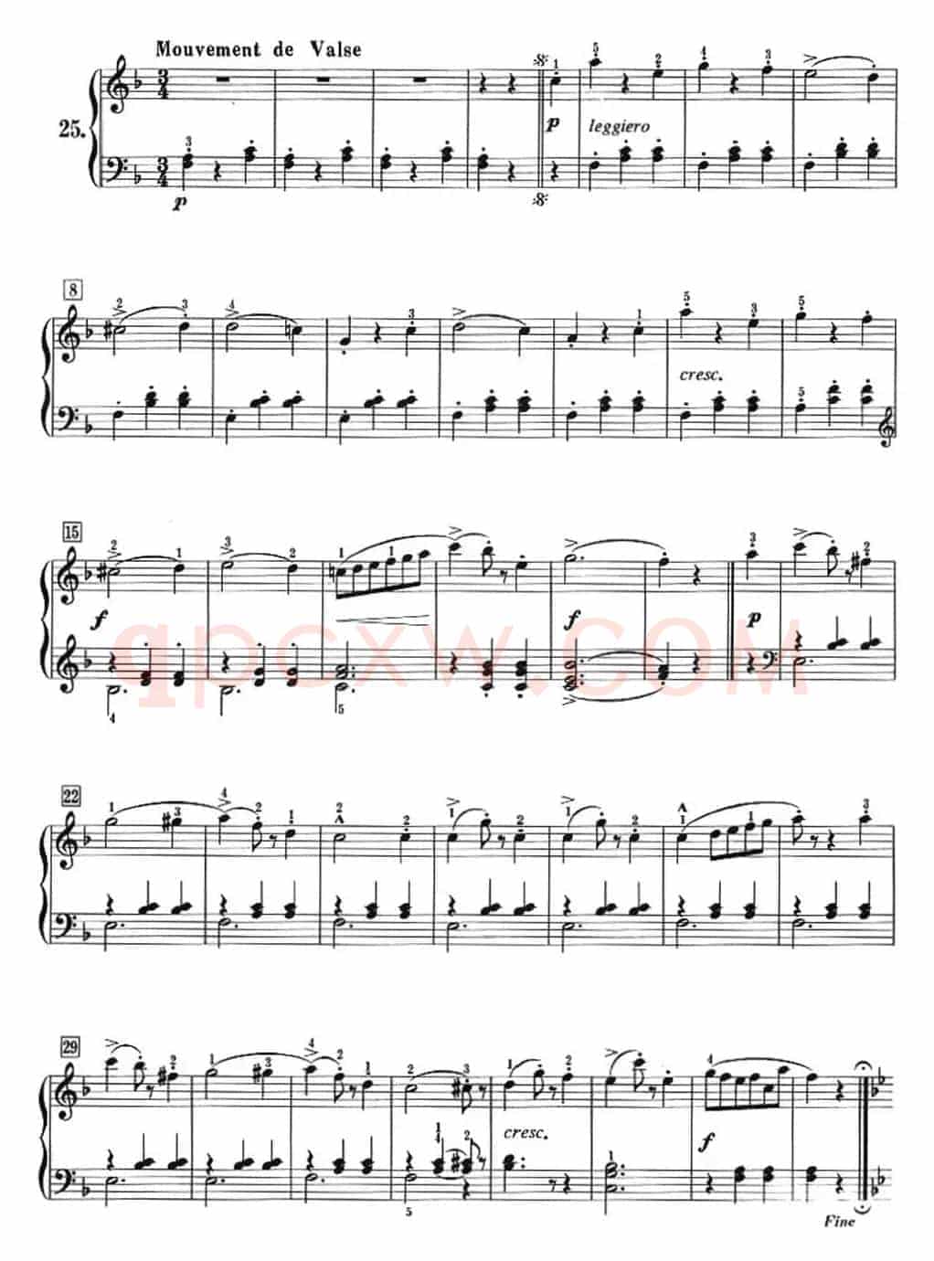 50首莱蒙钢琴练习曲 作品37（NO.25）