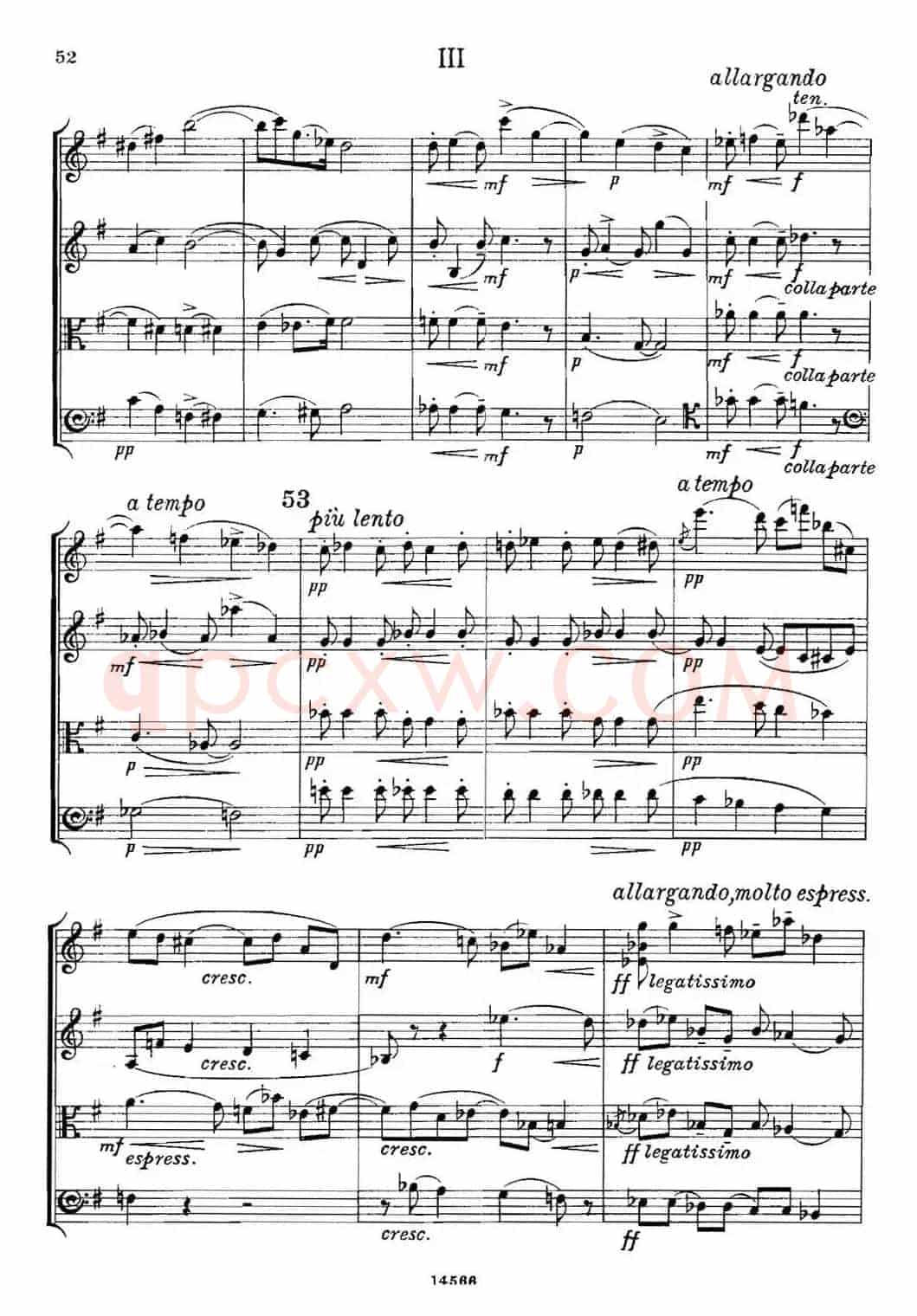 QUARTET Op.83(第三部分)(弦乐四重奏)