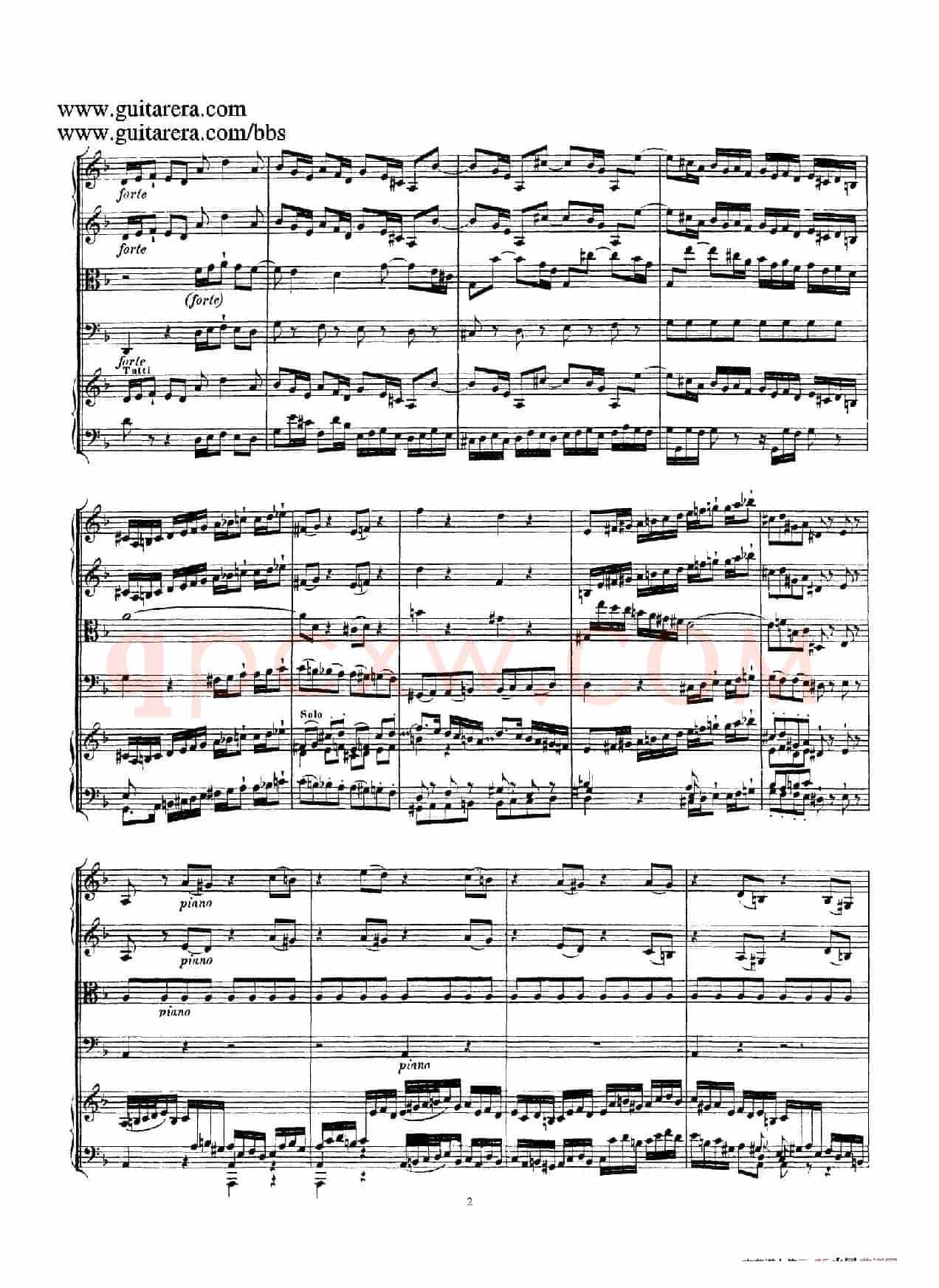 d小调第一号古钢琴协奏曲 BWV 1052(总谱)