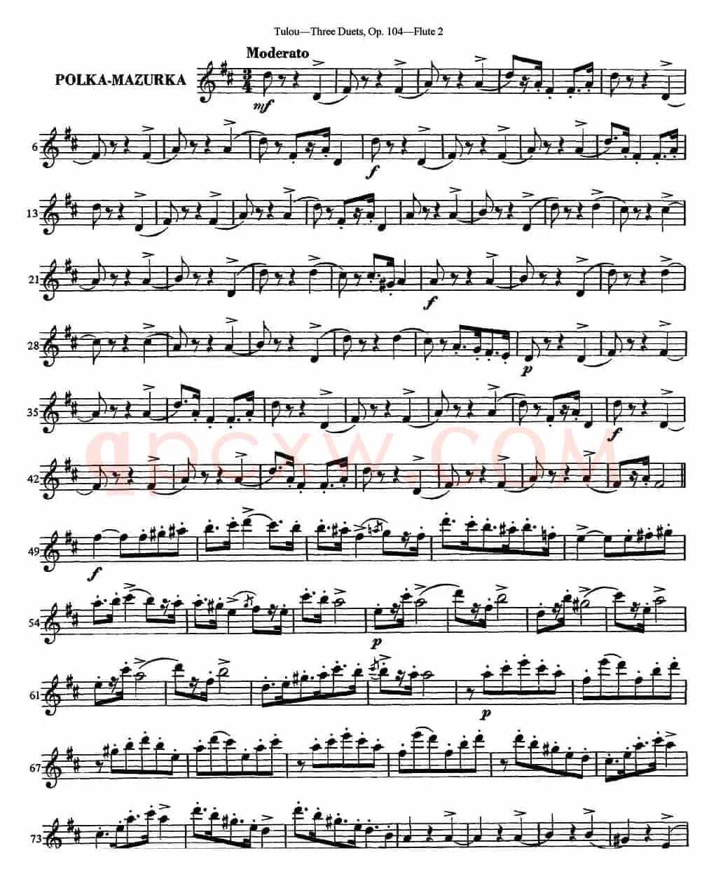图露三首长笛简易重奏曲Op.104（Flute 2）（NO.2）
