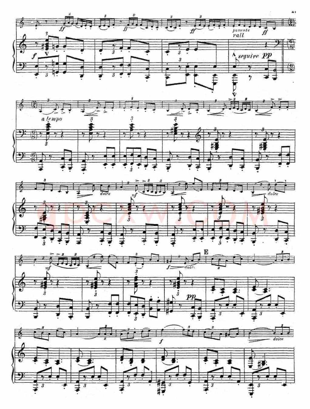 Symphonie EspagnoleOp.21，No.3（西班牙交响曲）（小提琴+钢琴伴奏）