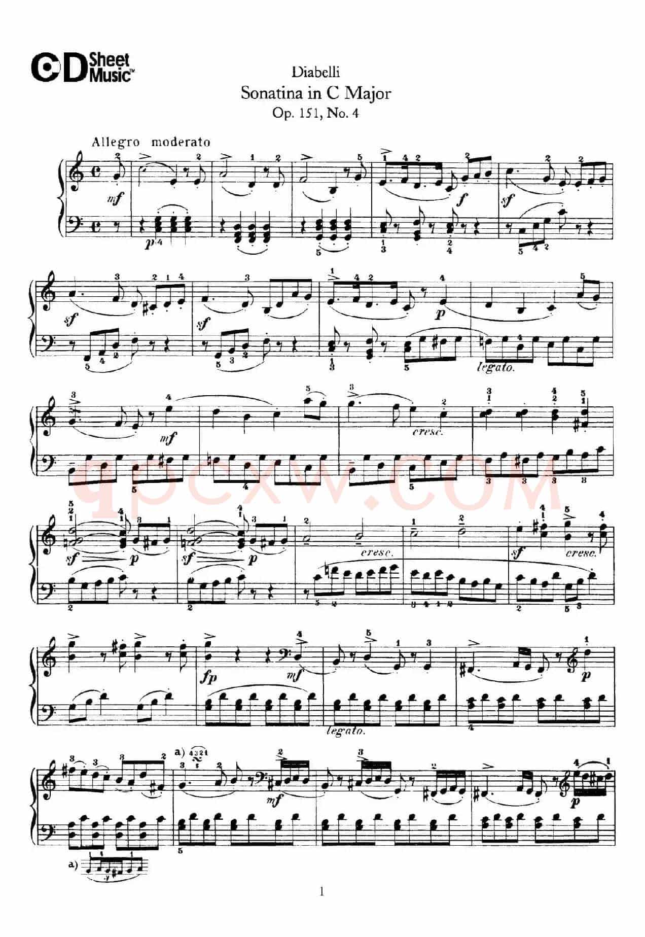 4 Piano Sonatinas（4首钢琴小奏鸣曲）（Op.151 No.4）
