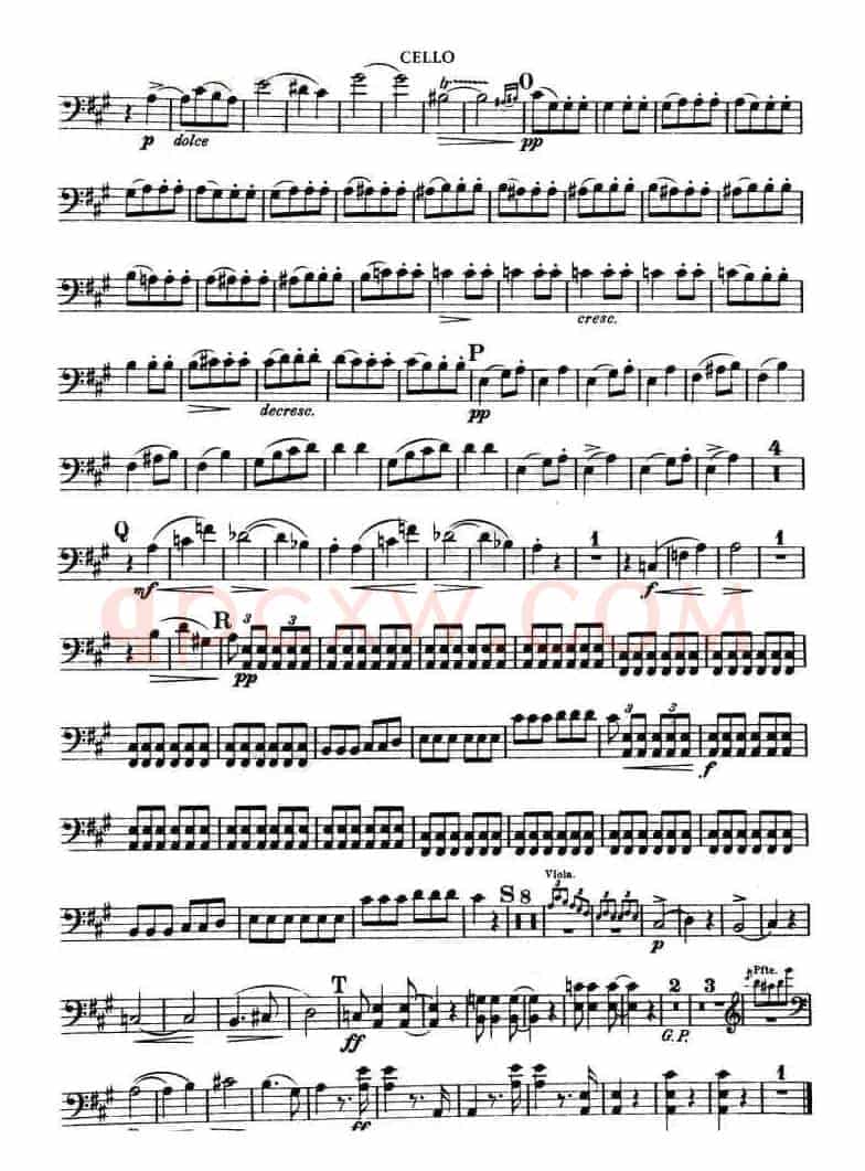 TROUT-QUARTET（大提琴谱）