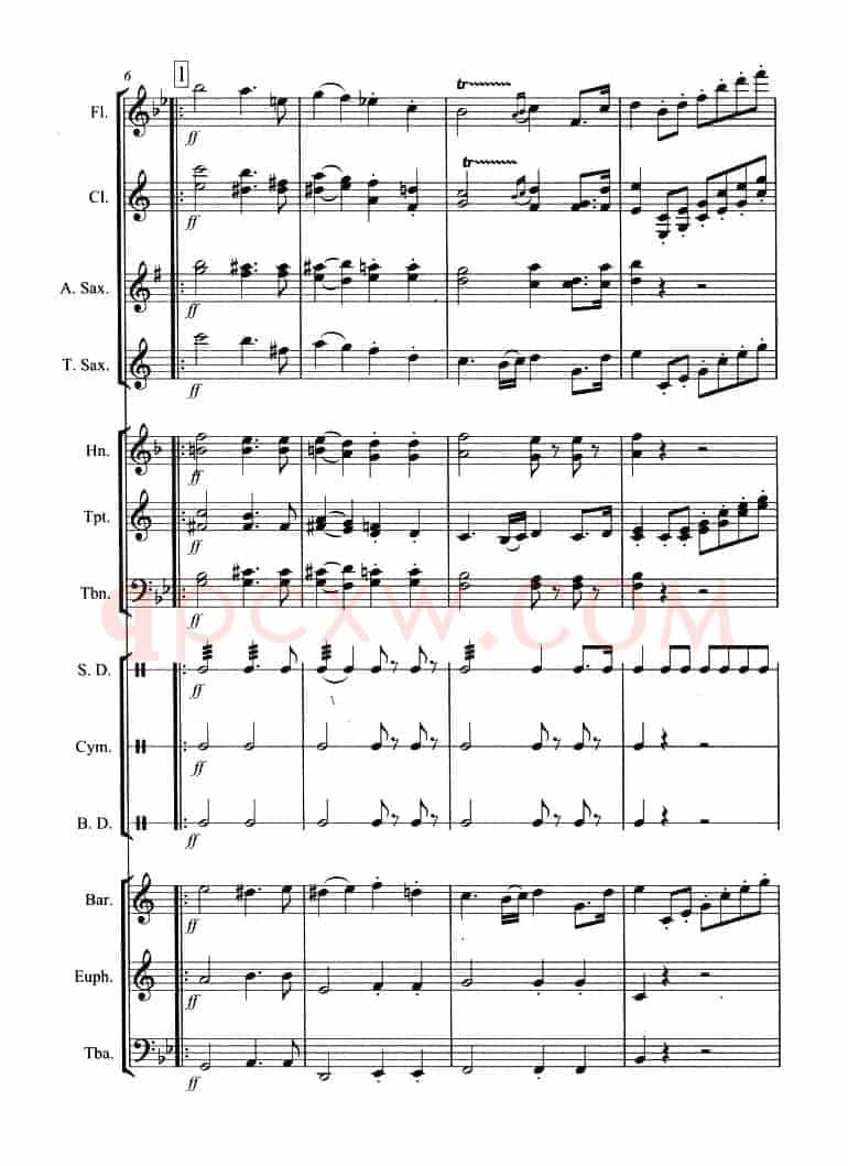 婚礼进行曲（管乐合奏总谱）