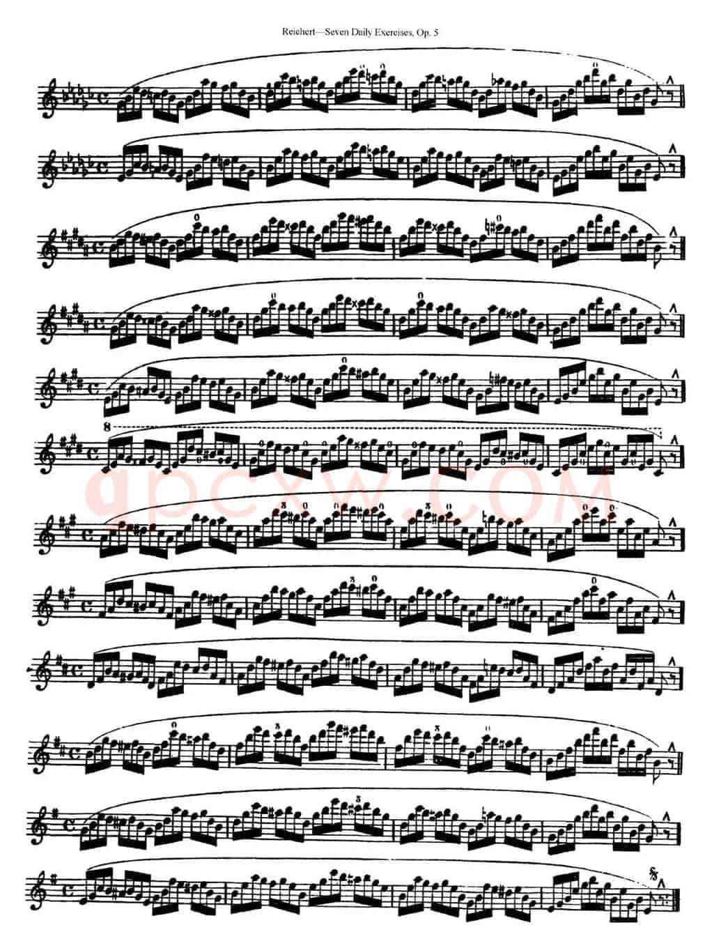 瑞澈特七首每日长笛练习曲Op.5（NO.4）
