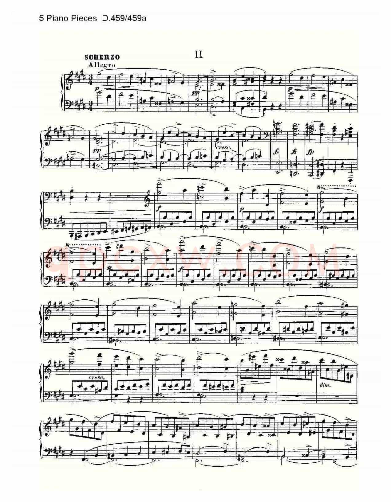 5 Piano Pieces D.459/459a（钢琴五联奏D.459/459a）