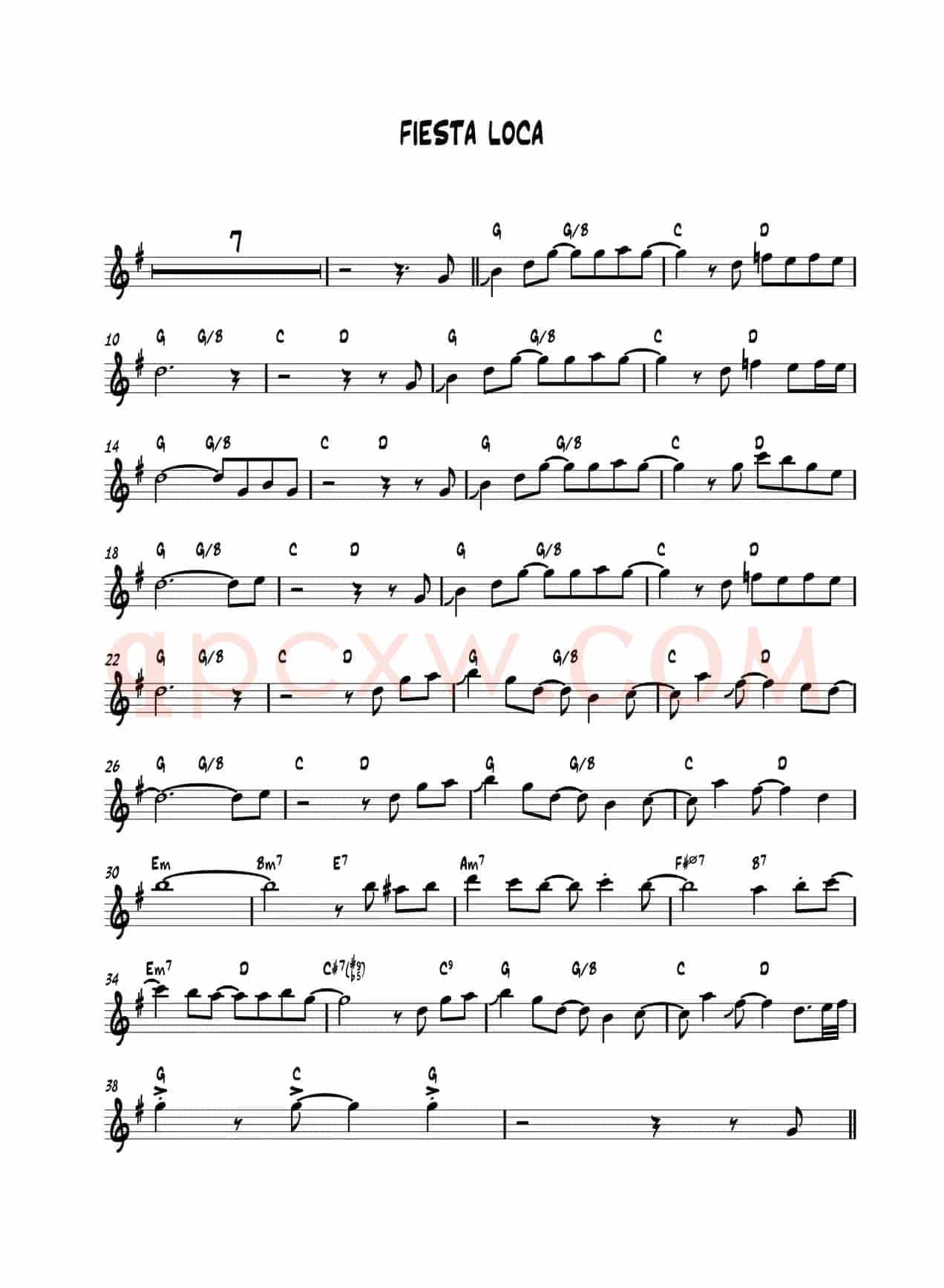 Fiesta Loca（中音萨克斯）