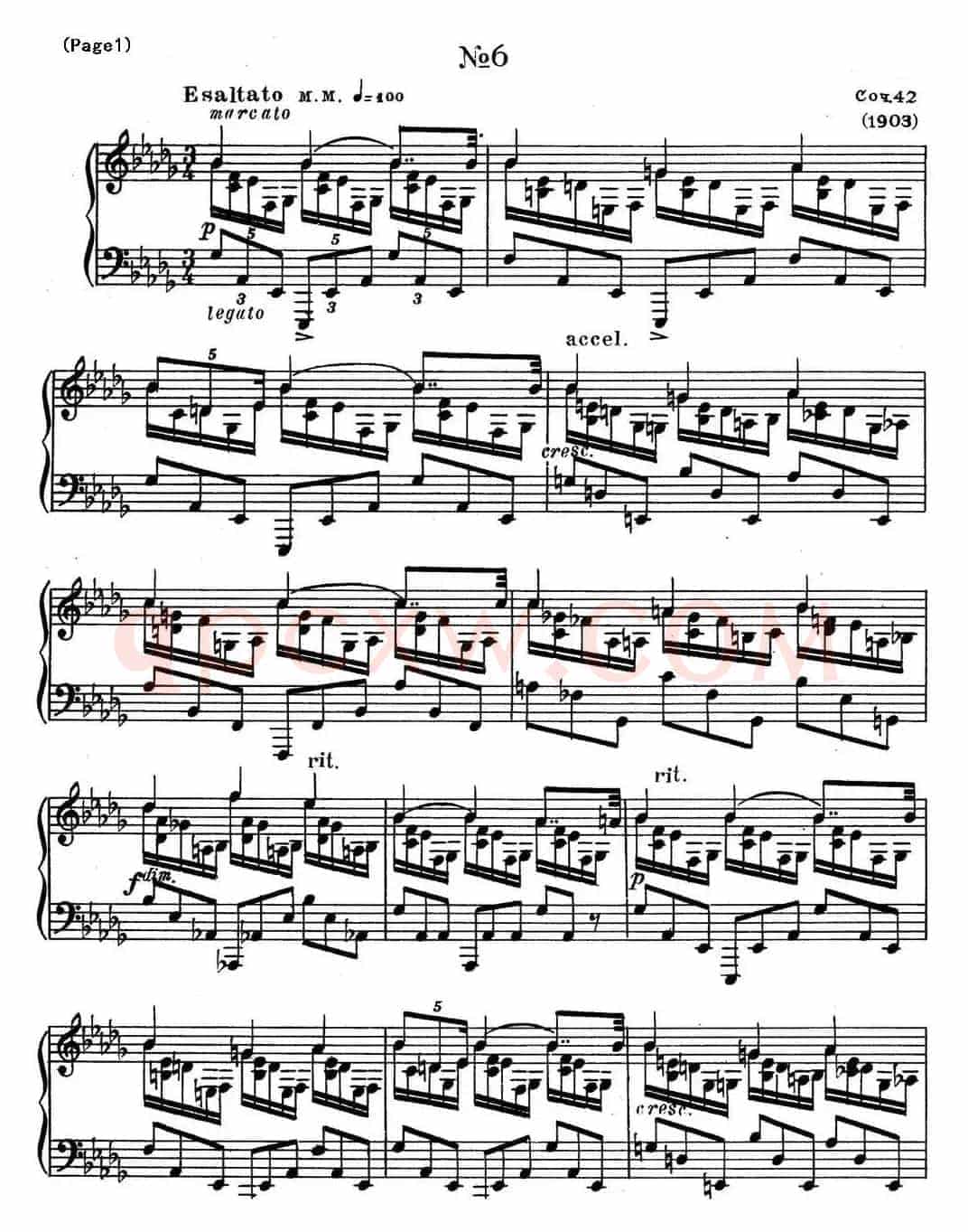 斯克里亚宾8首钢琴练习曲 Op42(No.6 Alexander Scriabin Etudes)