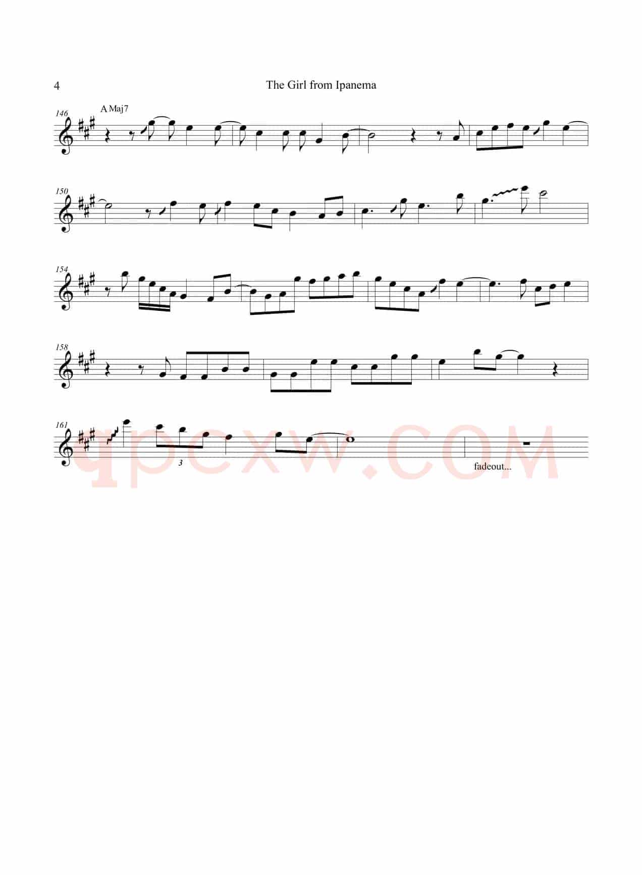 Girl FromIpanema（次中音萨克斯）