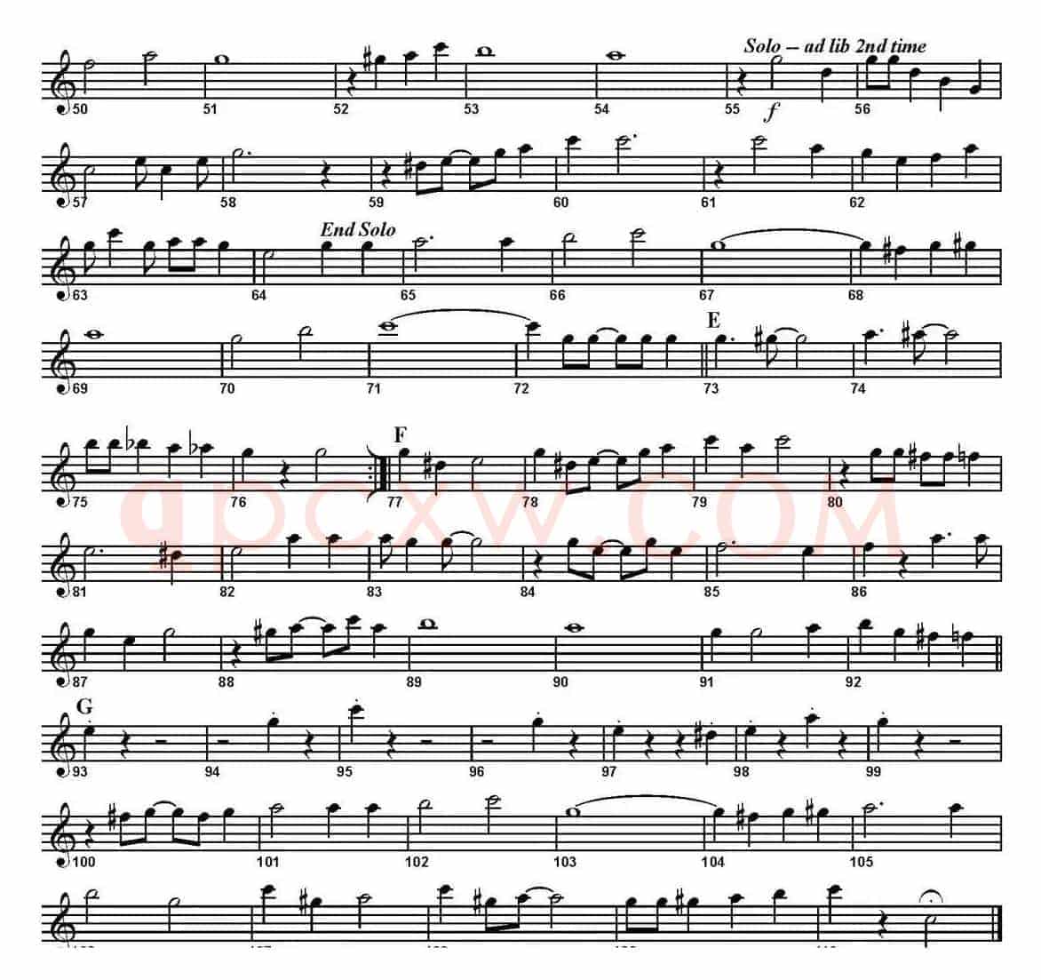 High Society（四重奏·中音萨克斯分谱）