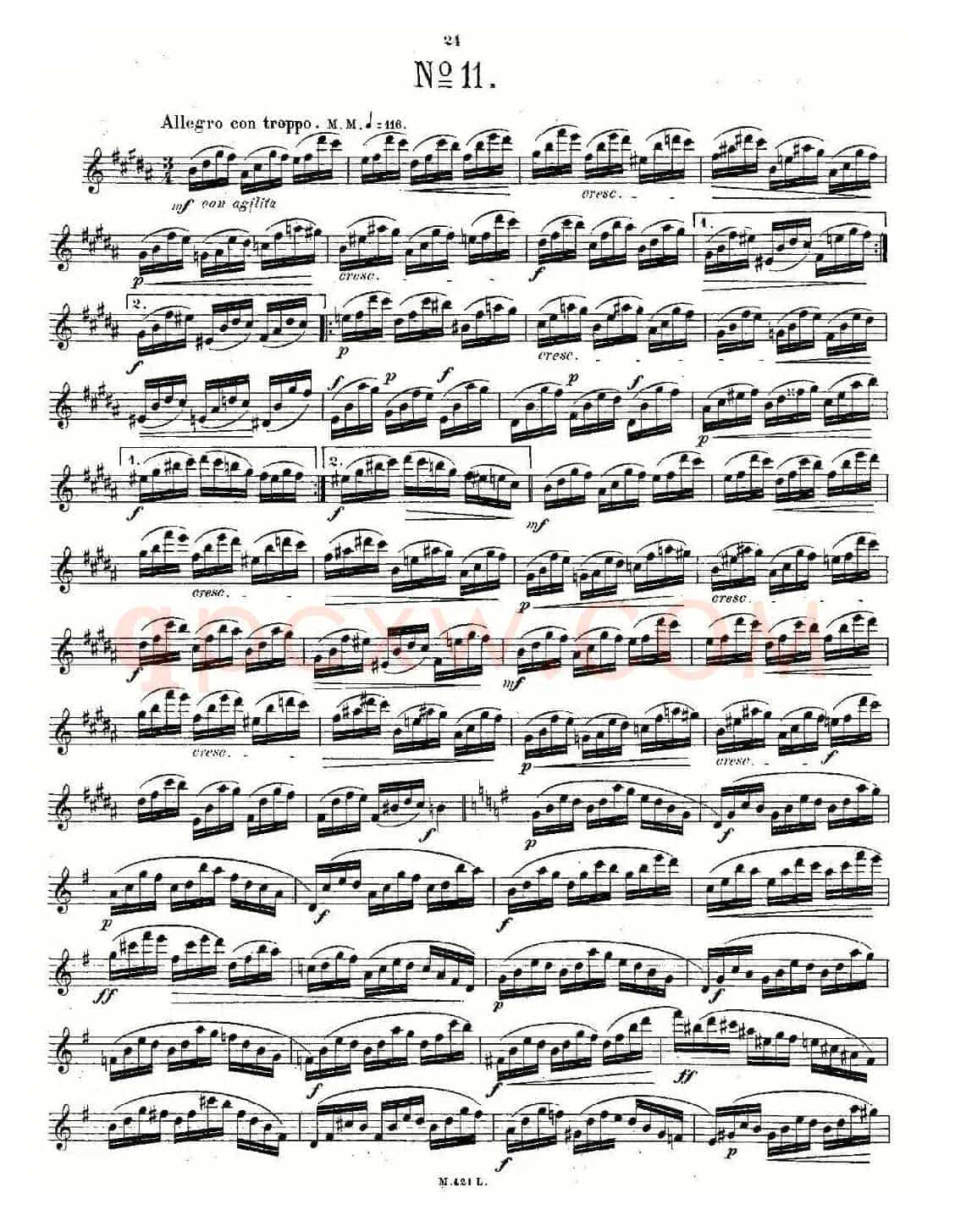 24首长笛练习曲 Op.15 之11—15