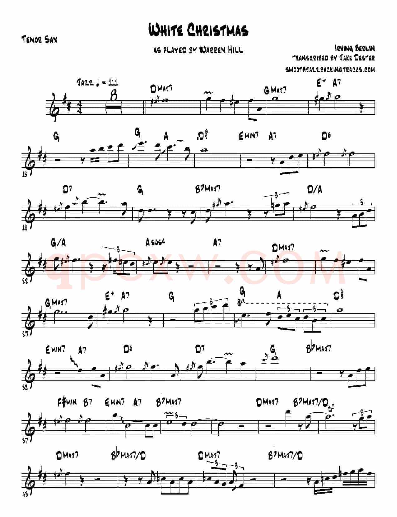 White Christmas（次中音萨克斯）