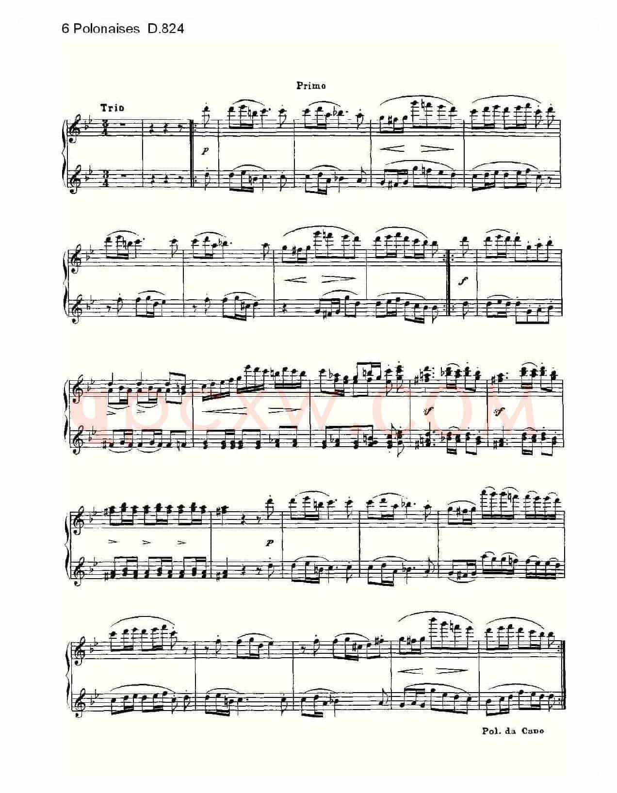 6 Polonaises D.824（6波罗乃兹舞曲 D.824）