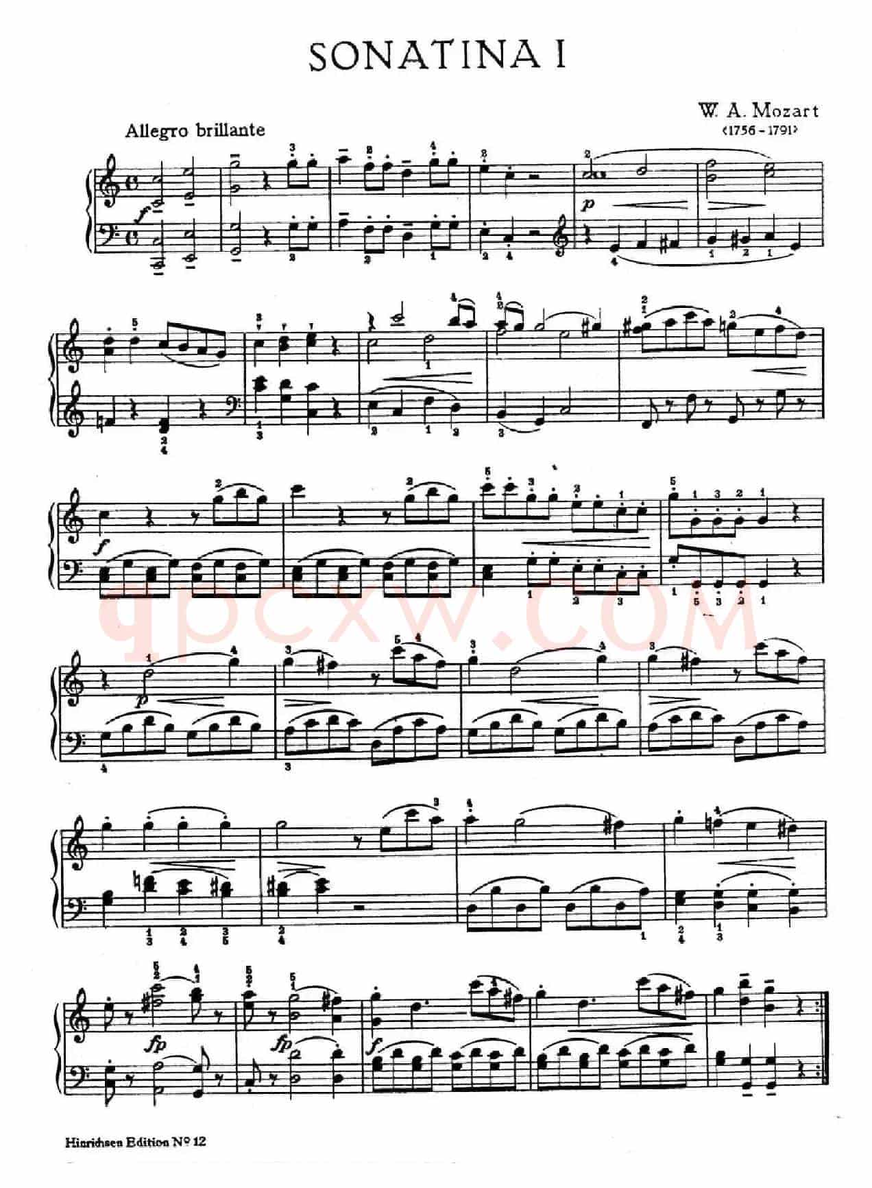 6 Viennese Sonatinas K.439b(6首维也纳小奏鸣曲·Ⅰ)