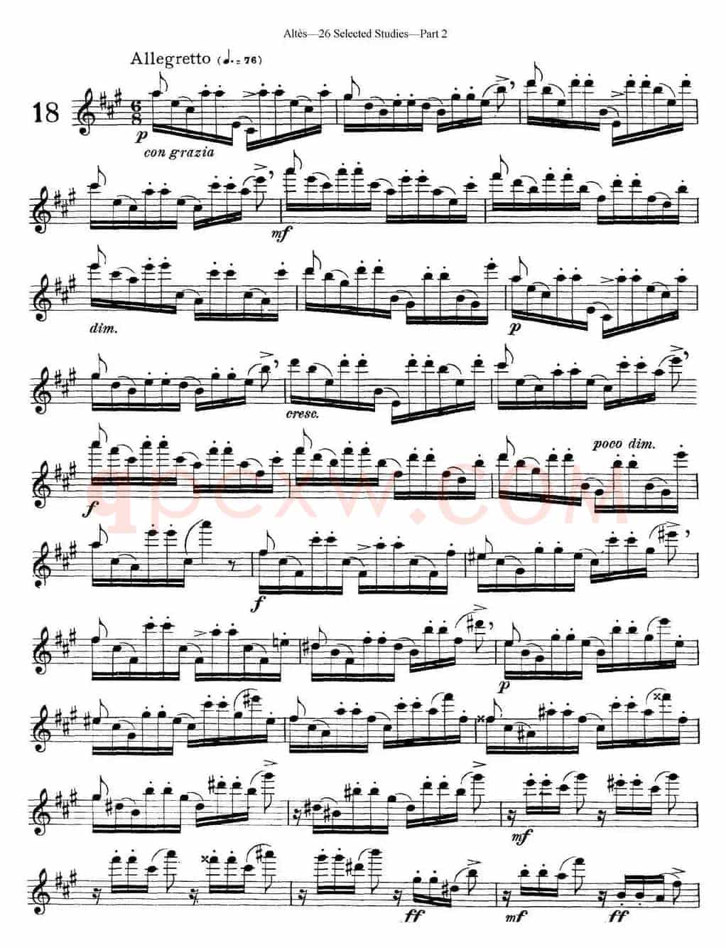 阿尔泰斯26首精选长笛练习曲（NO.18）