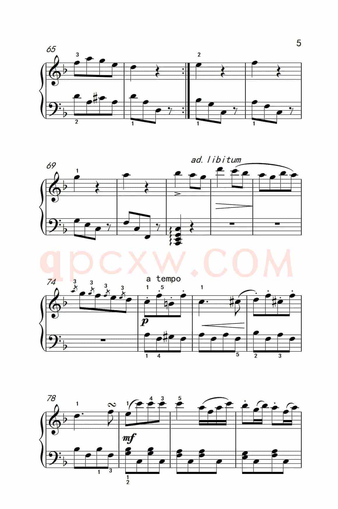 第五级 2.回旋曲（中央音乐学院 钢琴（业余）考级教程 4-6级）