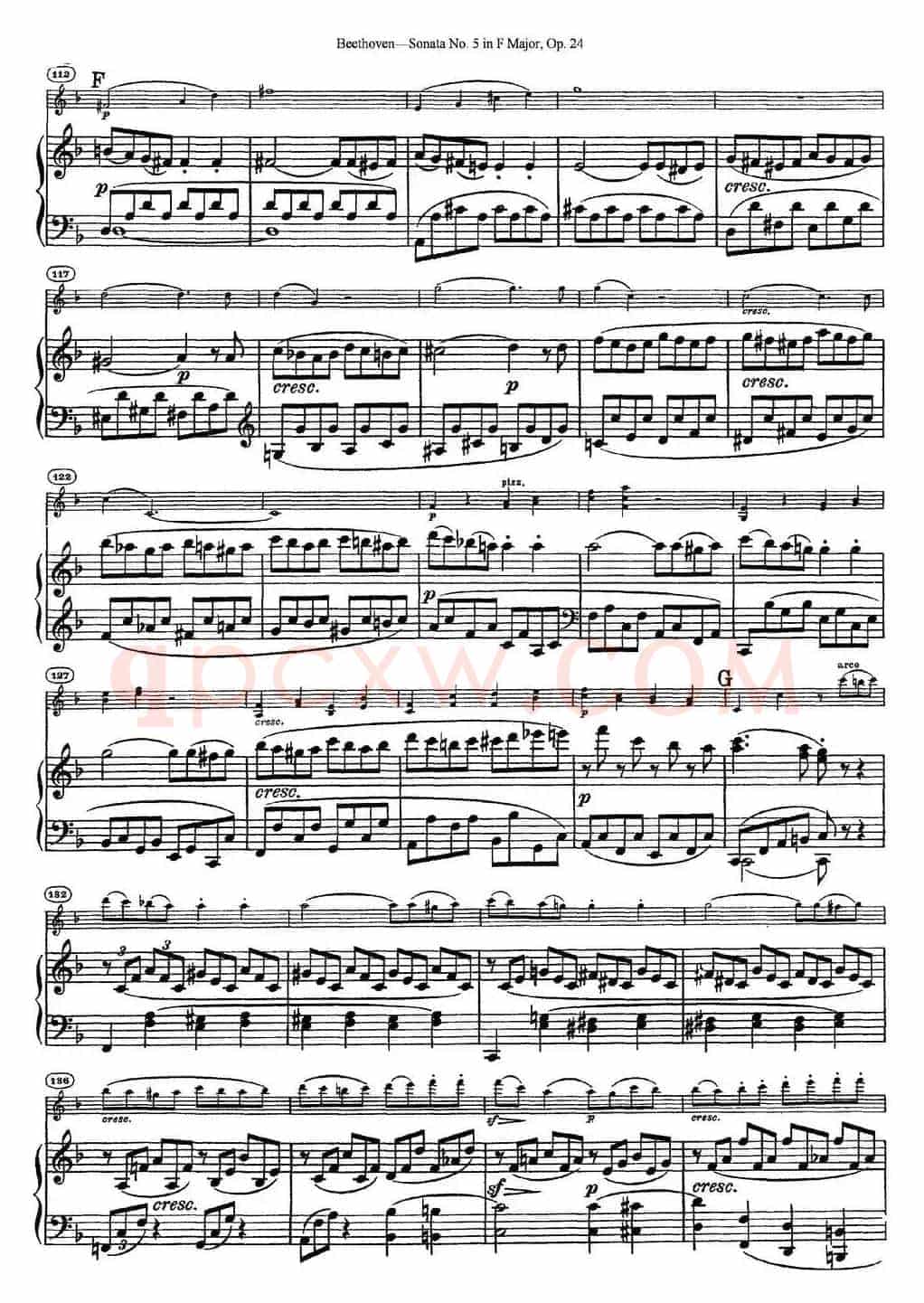 Violin Sonata No.5 in F Major Op.24（小提琴+钢琴伴奏）