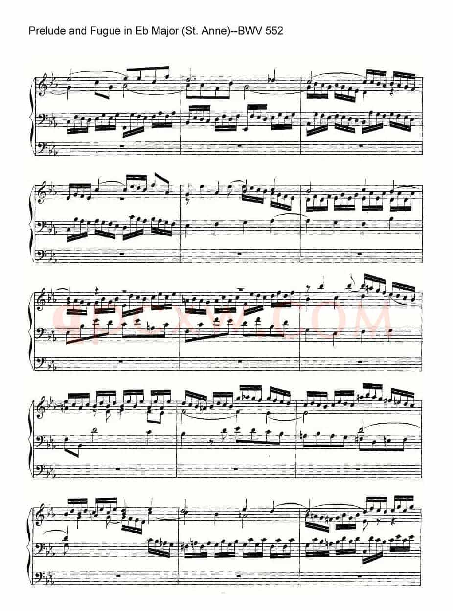 Prelude and Fugue in Eb Major (St. Anne)--BWV 552(管风琴)