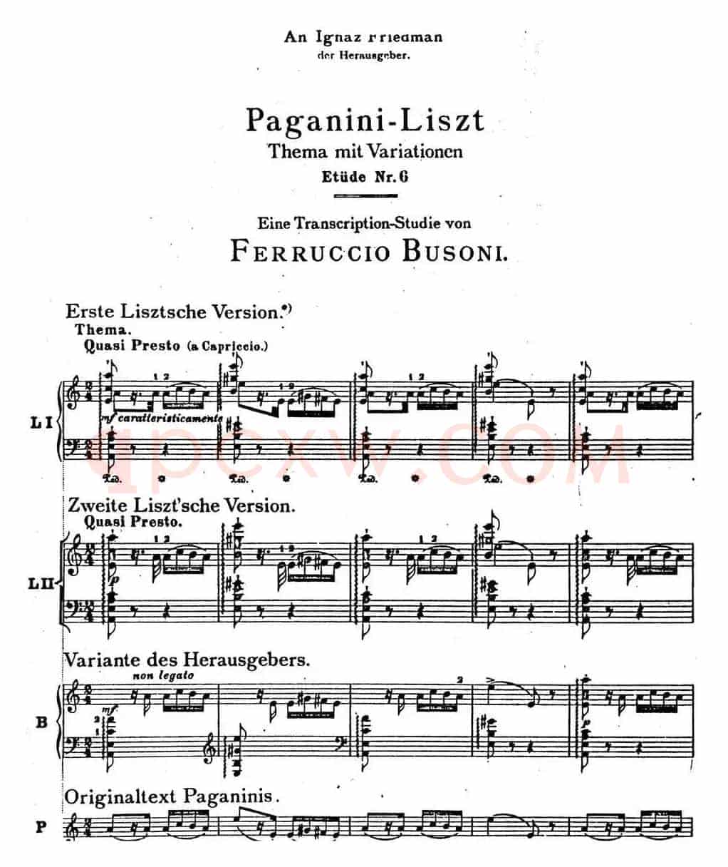 6首帕格尼尼大练习曲(Thema mit Variationen Etude Nr.6)