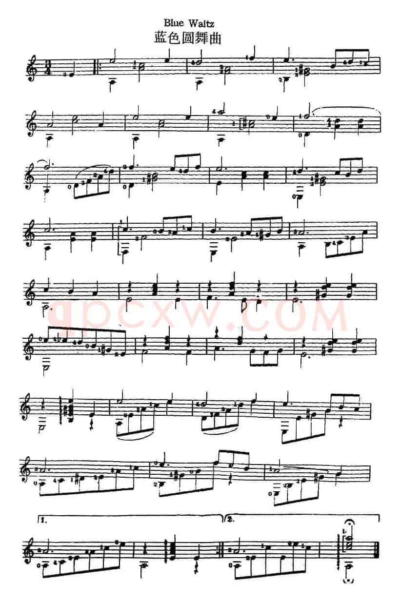 西班牙吉他独奏曲：蓝色圆舞曲
