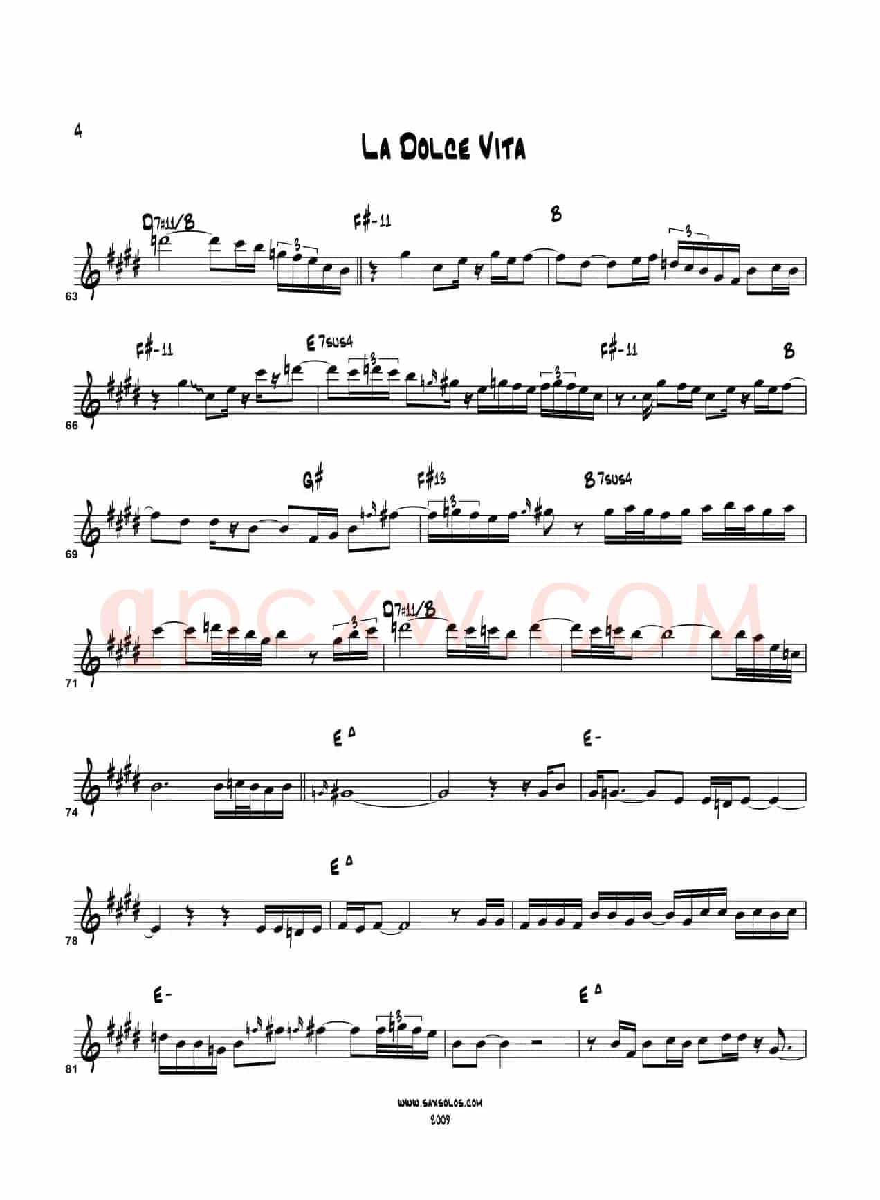 La Dolce Vita（高音萨克斯）