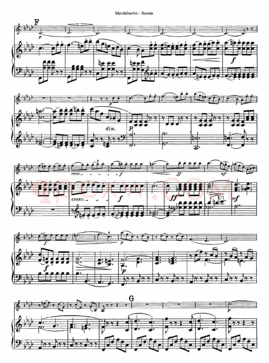 Mendelssohn Violin Sonata（小提琴+钢琴伴奏）