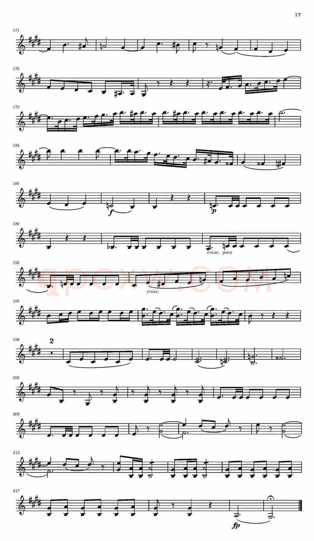 String Quartet nr.18 in E minor（E小调弦乐四重奏）（第二小提琴分谱）