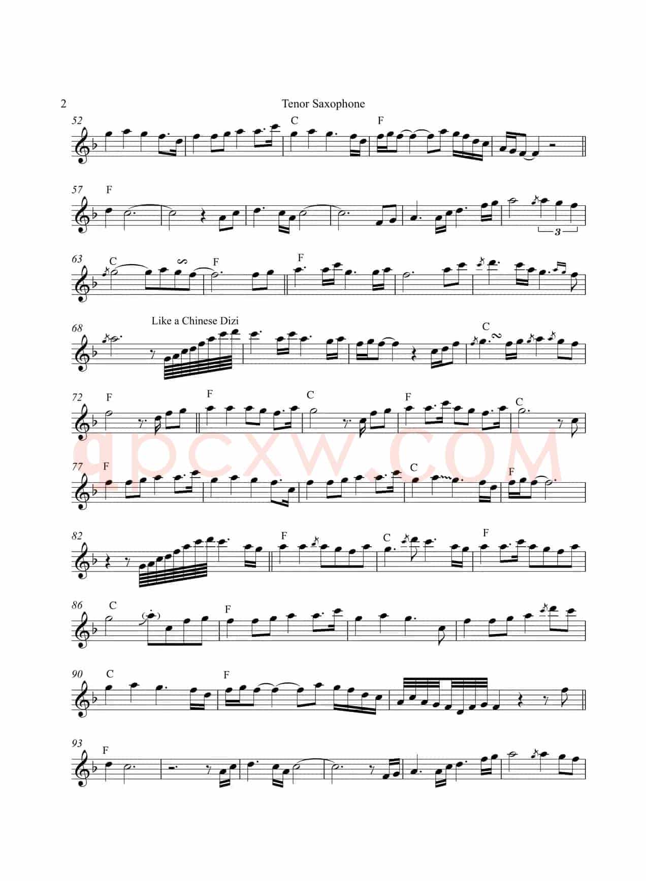 Jasmine Flower（次中音萨克斯）