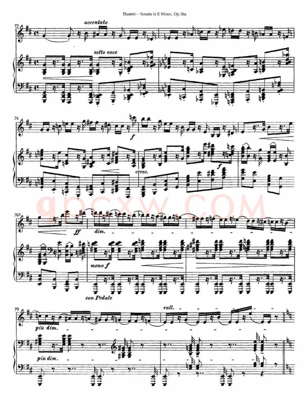 Violin Sonata No.2 in E Minor Op.36（小提琴+钢琴伴奏）