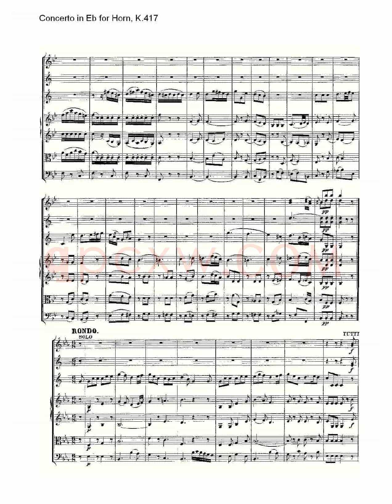 Concerto in Eb for Horn, K.417(Eb调法国号协奏曲, K.417)