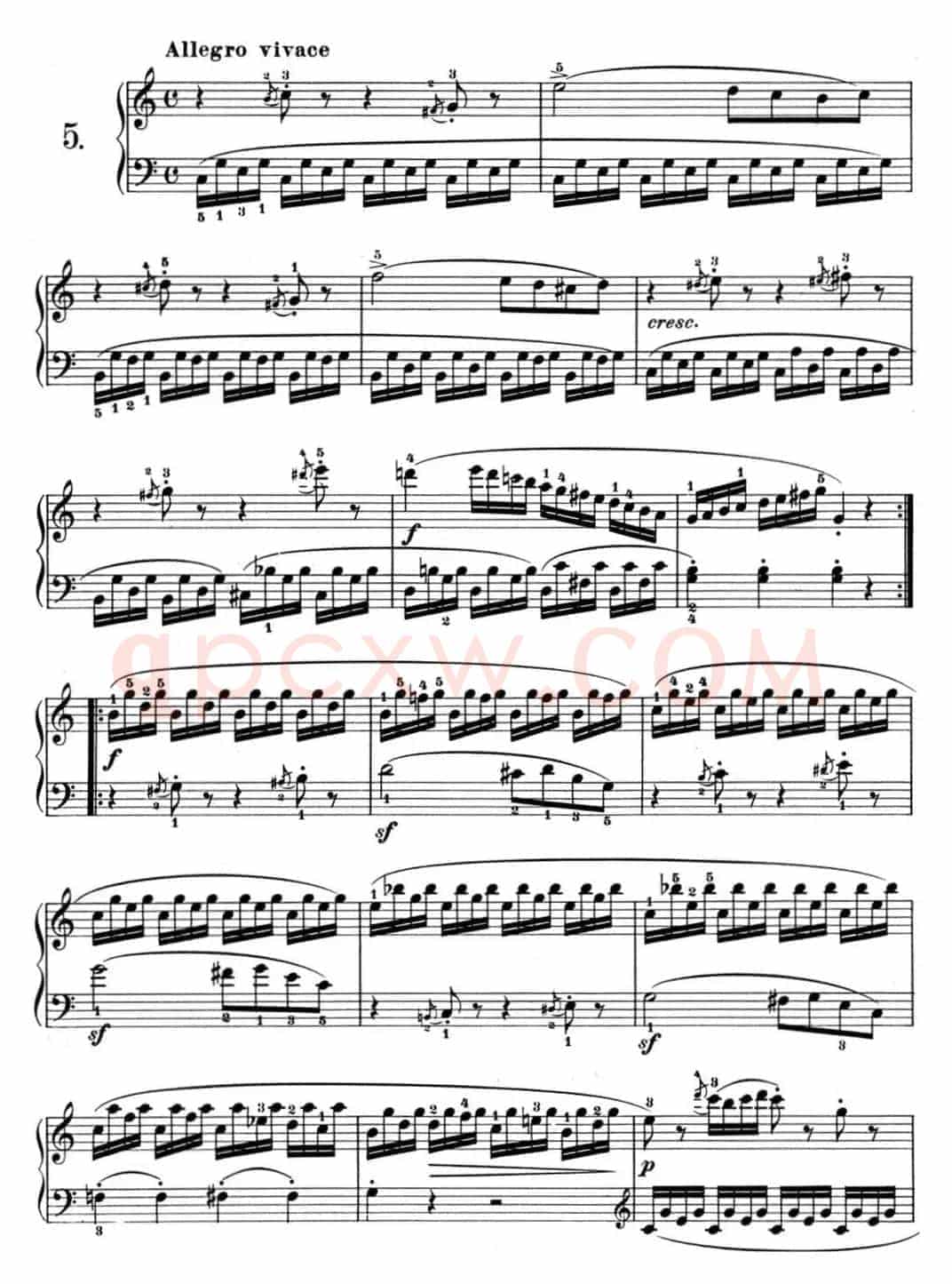 25首车尔尼Op.748练习曲（NO.5）