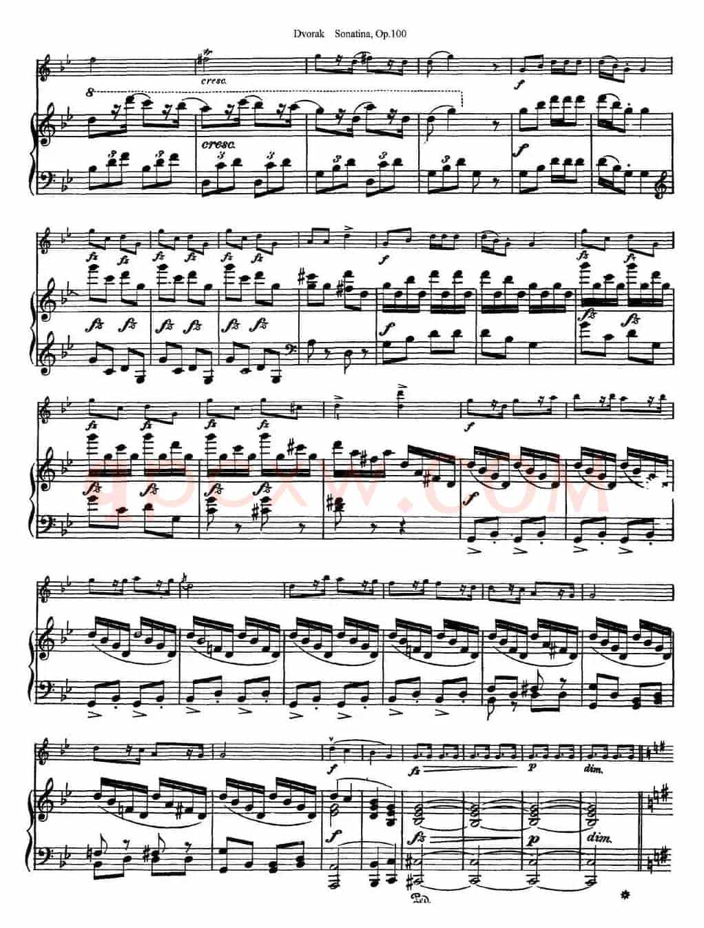 Violin Sonatina Op.100（小提琴+钢琴伴奏）