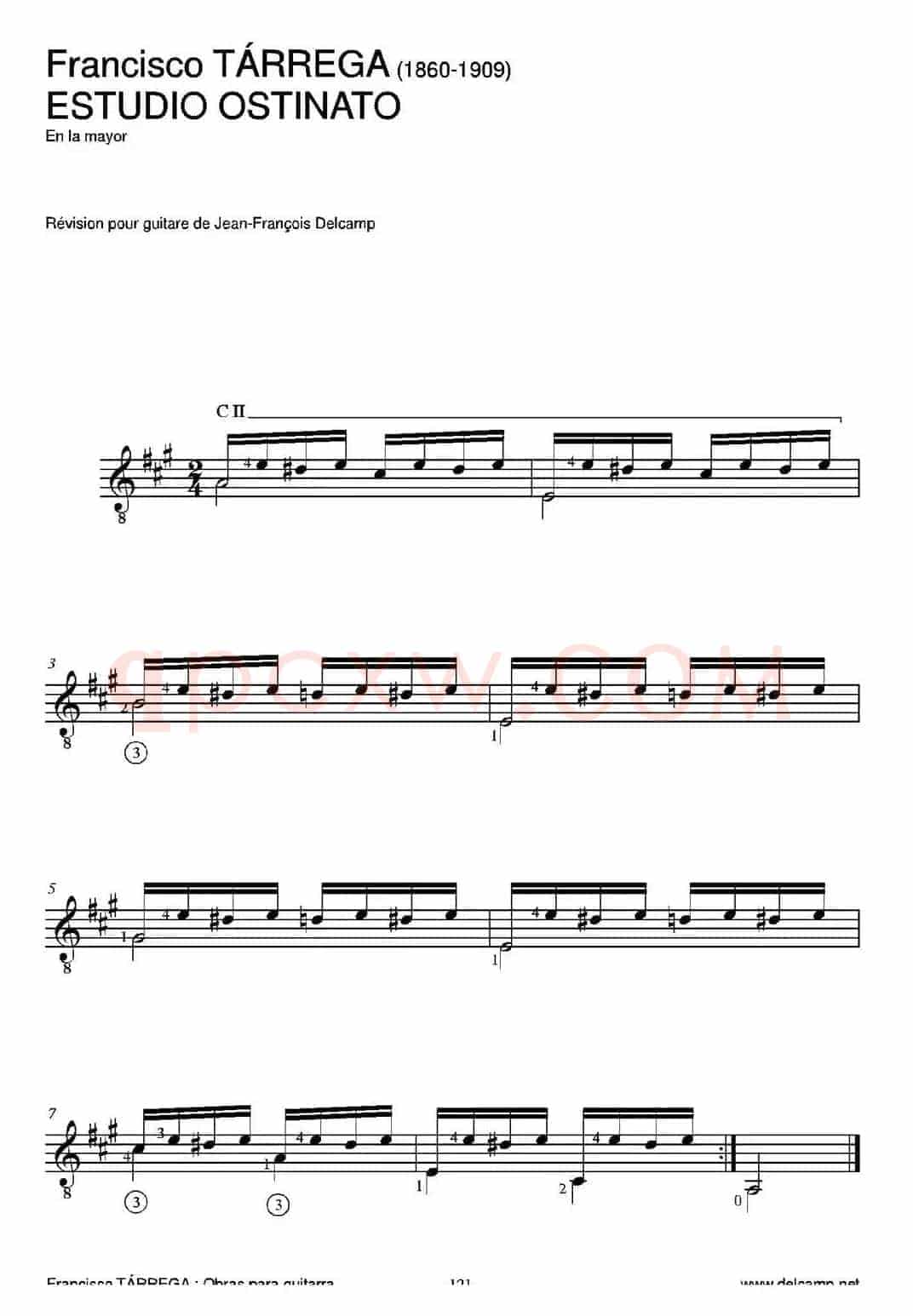 ESTUDIO OSTINATO(En la mayor)(古典吉他)