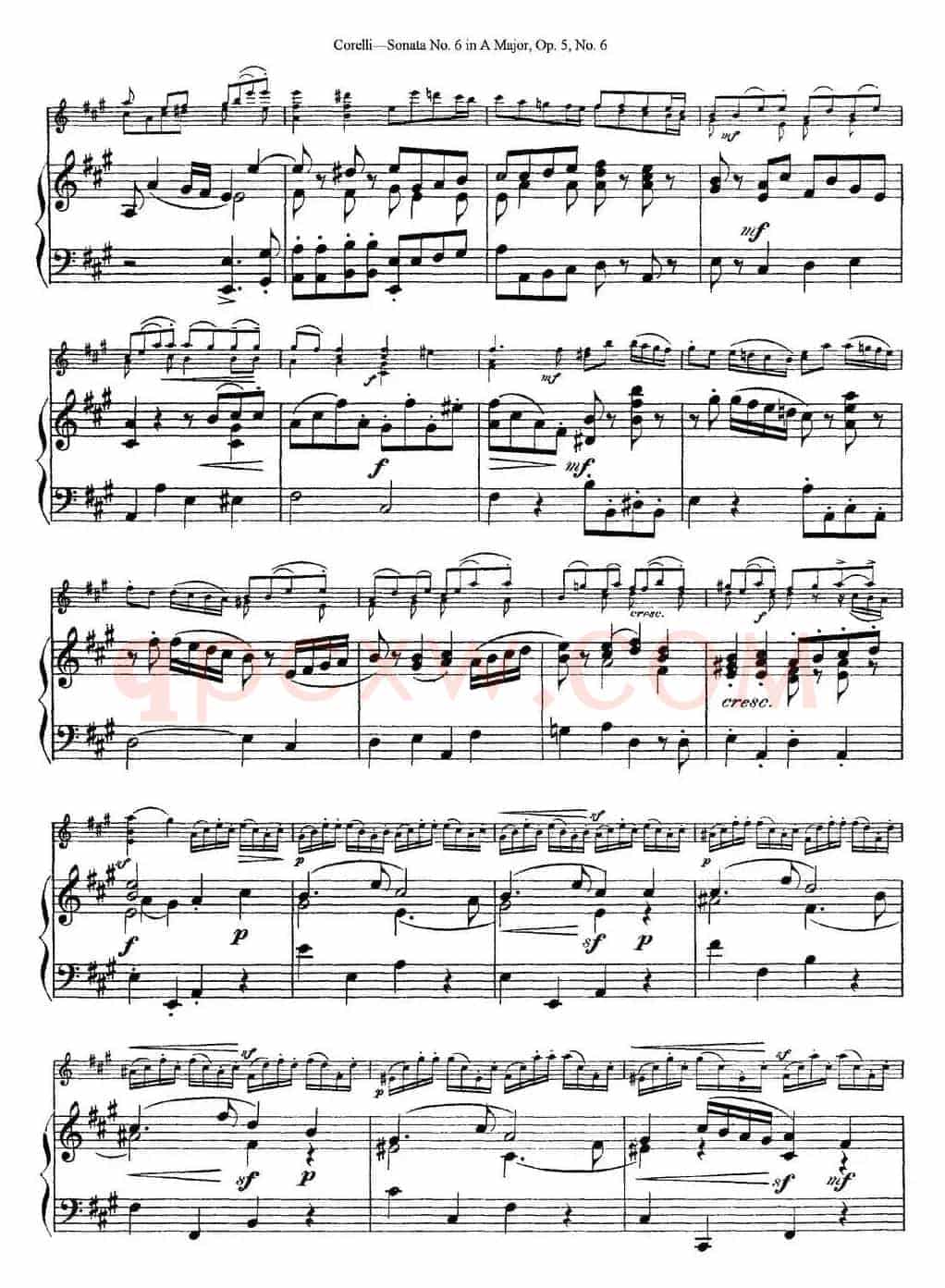 Sonata No.6 in A Major Op.5 No.6（小提琴+钢琴伴奏）