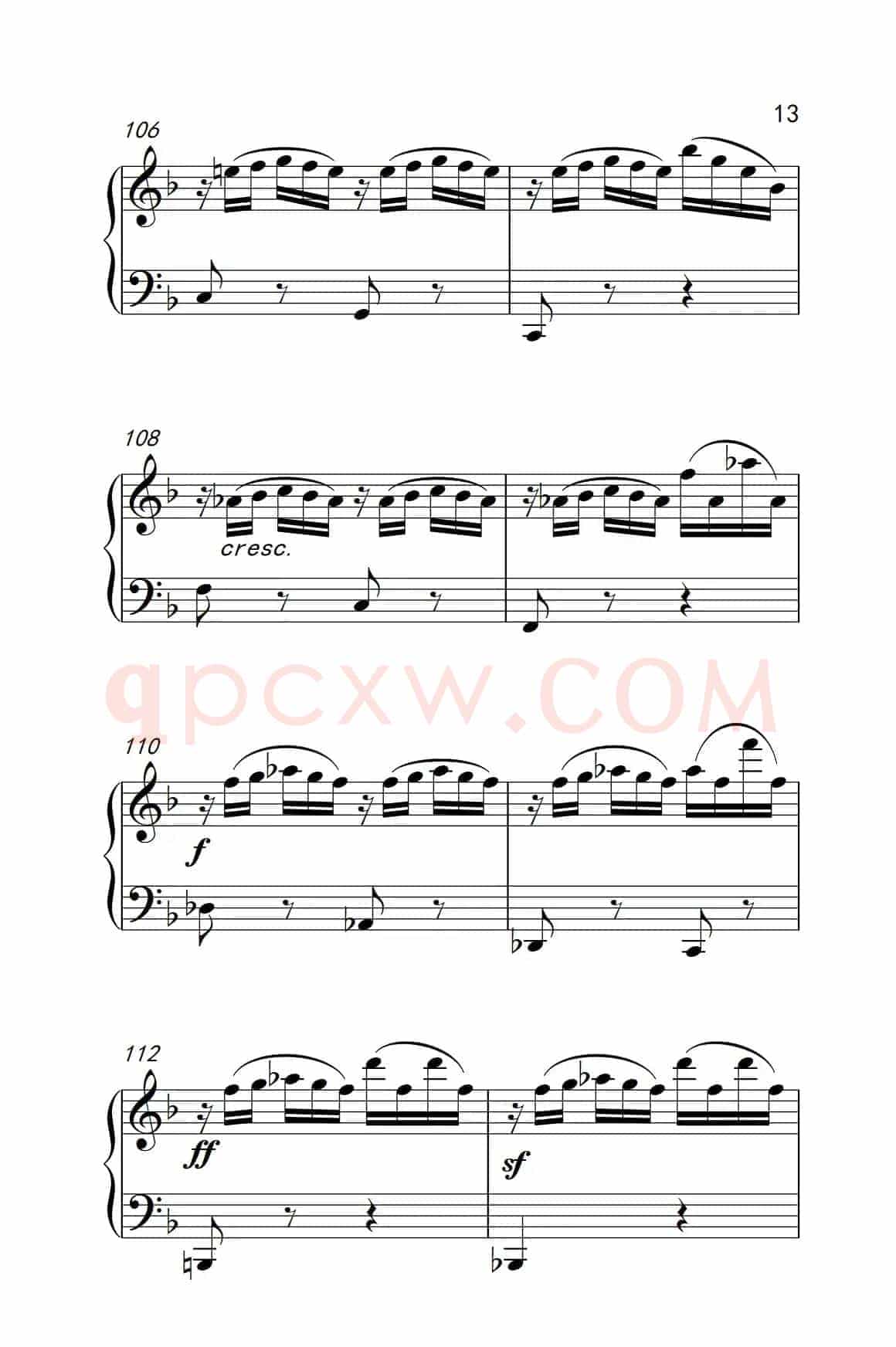 奏鸣曲 Opus 10 Nr.2 第一乐章（贝多芬奏鸣曲集 2）