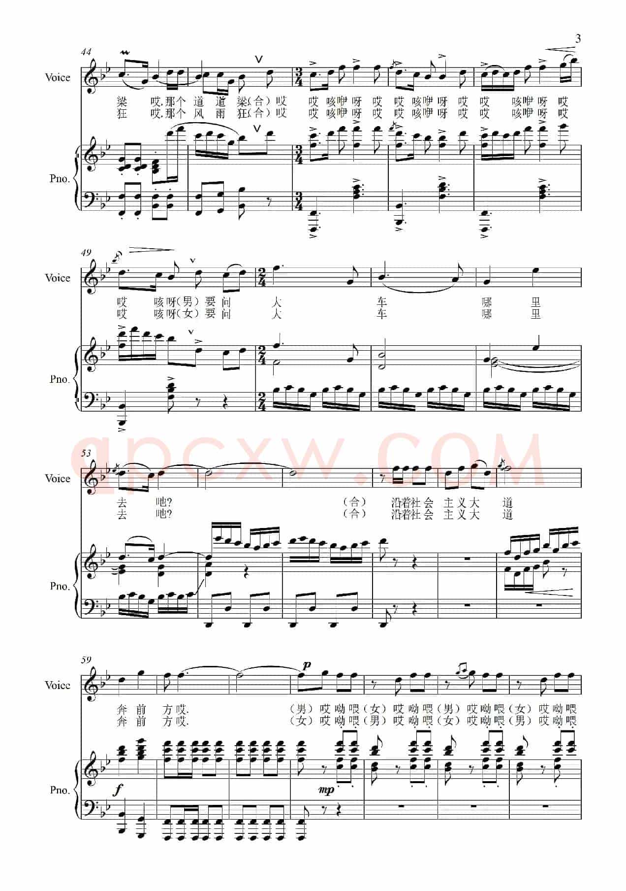 沿着社会主义大道奔前方（影片《青松林》插曲）（正谱）