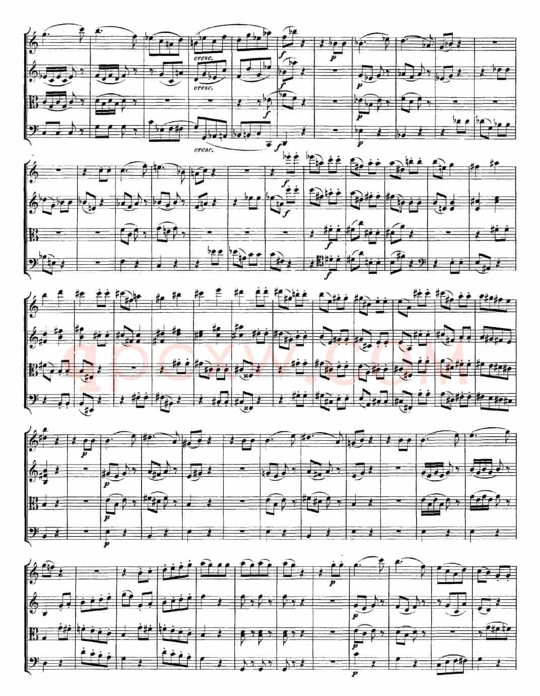 Mozart《Quartet No.19 in C Major,K.465》（总谱）